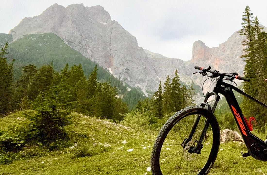 KTM Macina Team Electric Bike (e-bike) parked in Austrian mountains