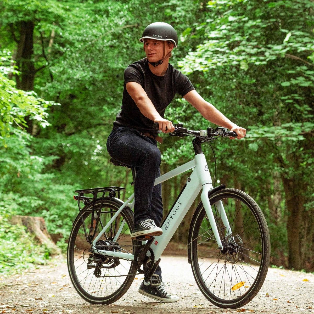 Hygge Losso Hybrid Electric Bike Forest Ride - PEDAL & RIDE