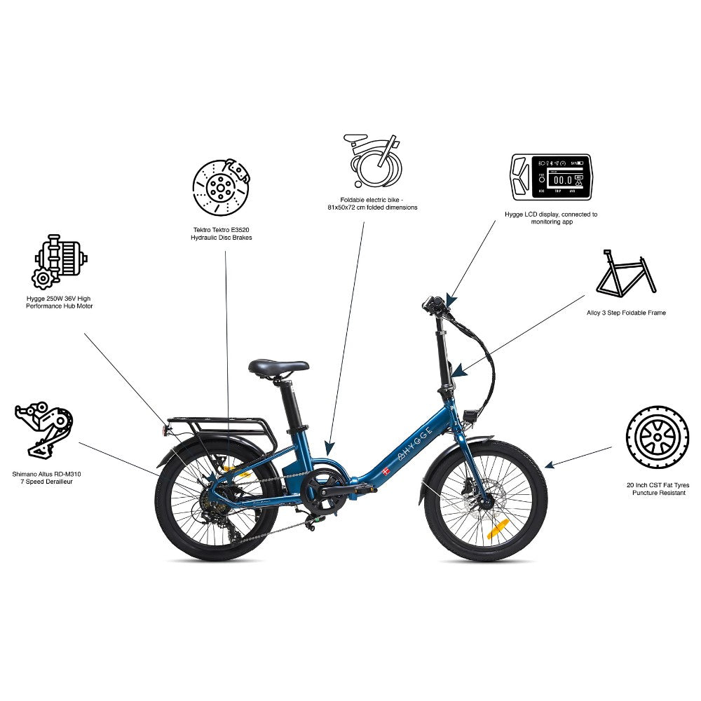 Hygge Virum Folding Step-Through Electric Bike - Pedal & Ride