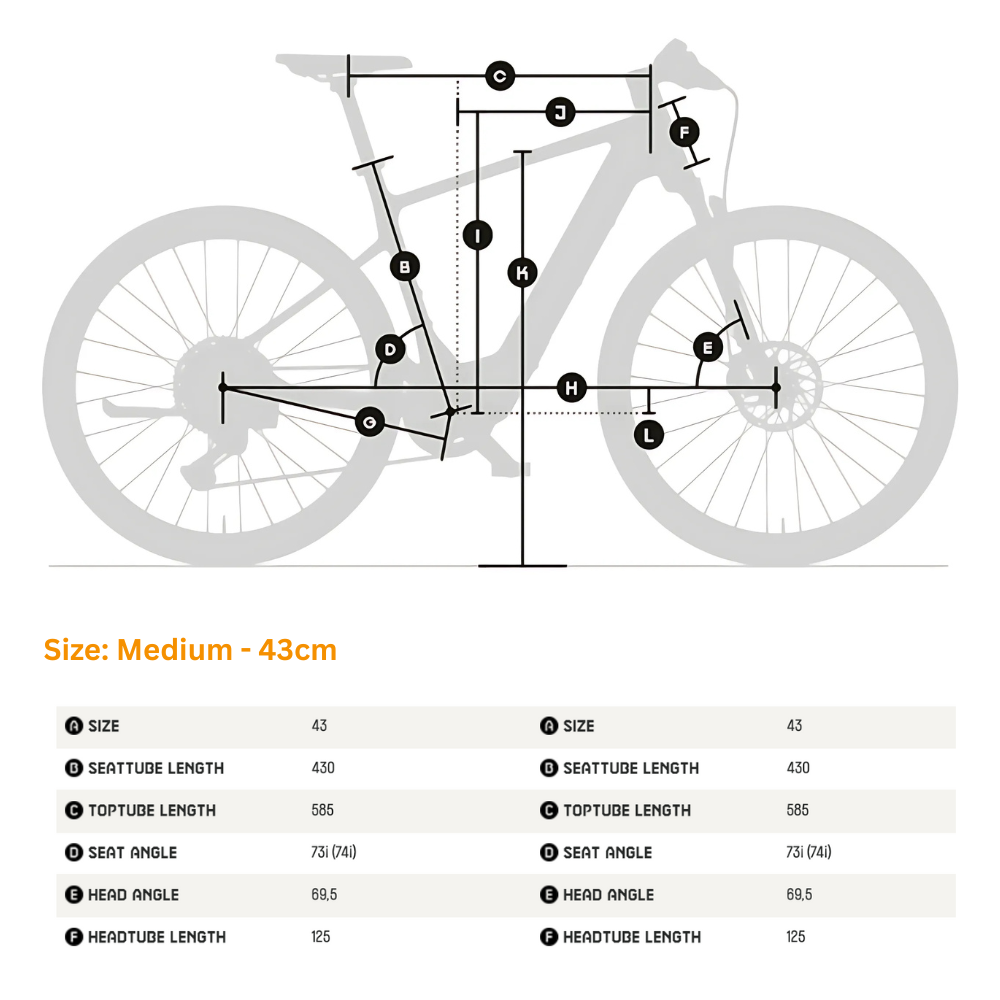 KTM Macina Race SX LFC Hybrid Electric Bike Size Guide - PEDAL & RIDE