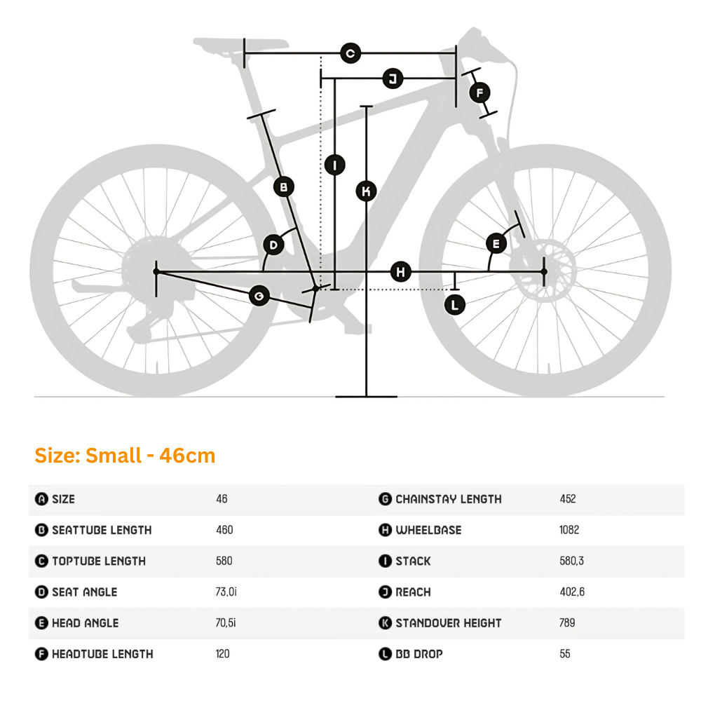 KTM Macina Sport SX Elite H Hybrid Electric Bike Size Guide - PEDAL & RIDE