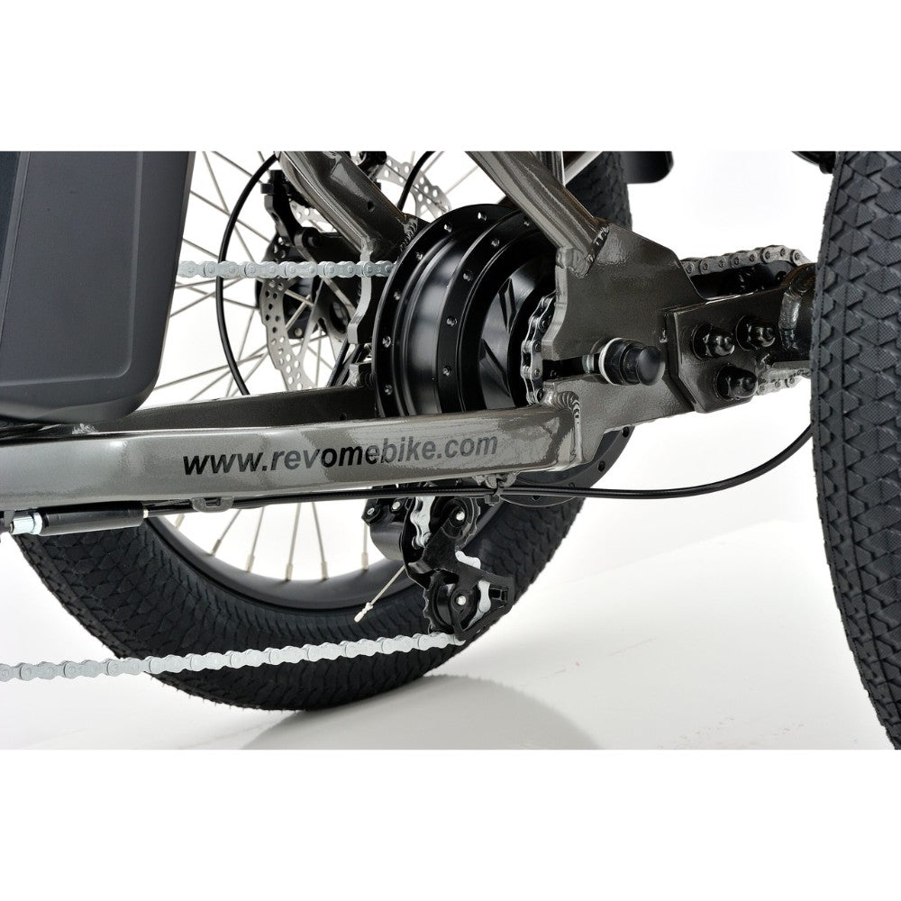 Revom T1F Mover Folding Cargo Tricycle Electric Bike Grey Motor - PEDAL & RIDE
