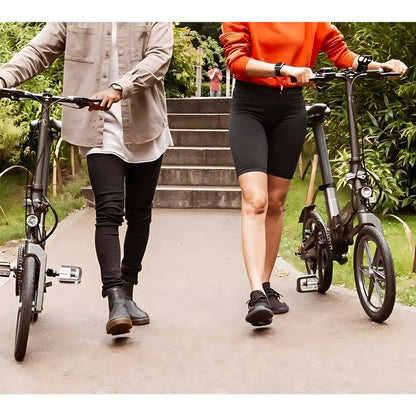 Axon Rides Pro Step-through Folding Electric Bike Outside - PEDAL & RIDE