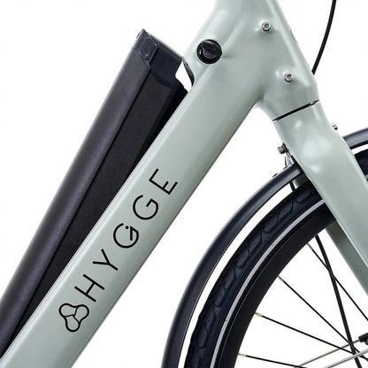 Hygge Nivo Hybrid Step-Through Electric Bike Battery Removal - PEDAL & RIDE