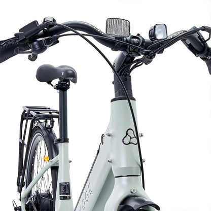 Hygge Nivo Hybrid Step-Through Electric Bike Front Right Closeup- PEDAL & RIDE