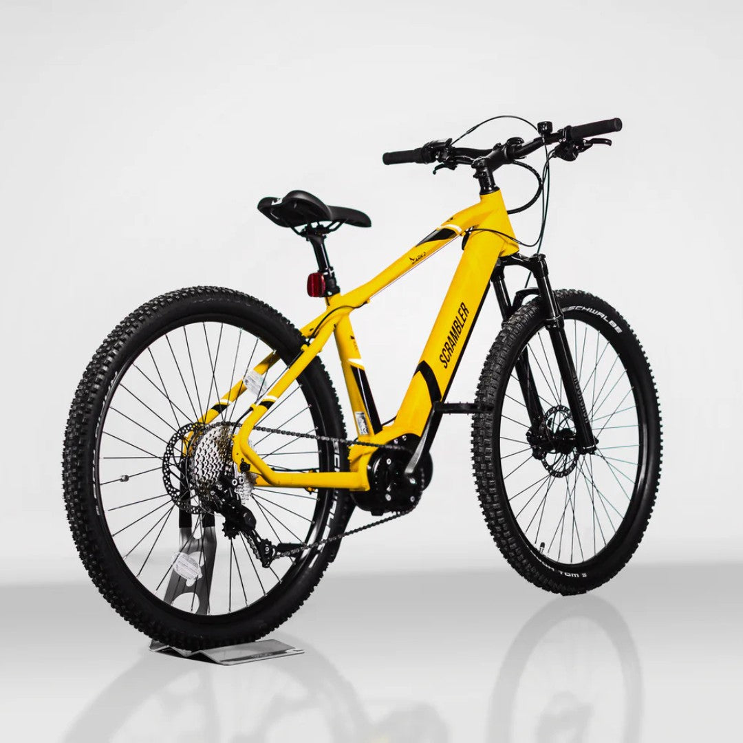 Mark2 Scrambler XC electric mountain bike rear view - PEDAL & RIDE