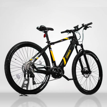 Mark2 Scrambler XC electric mountain bike rear view black - PEDAL & RIDE