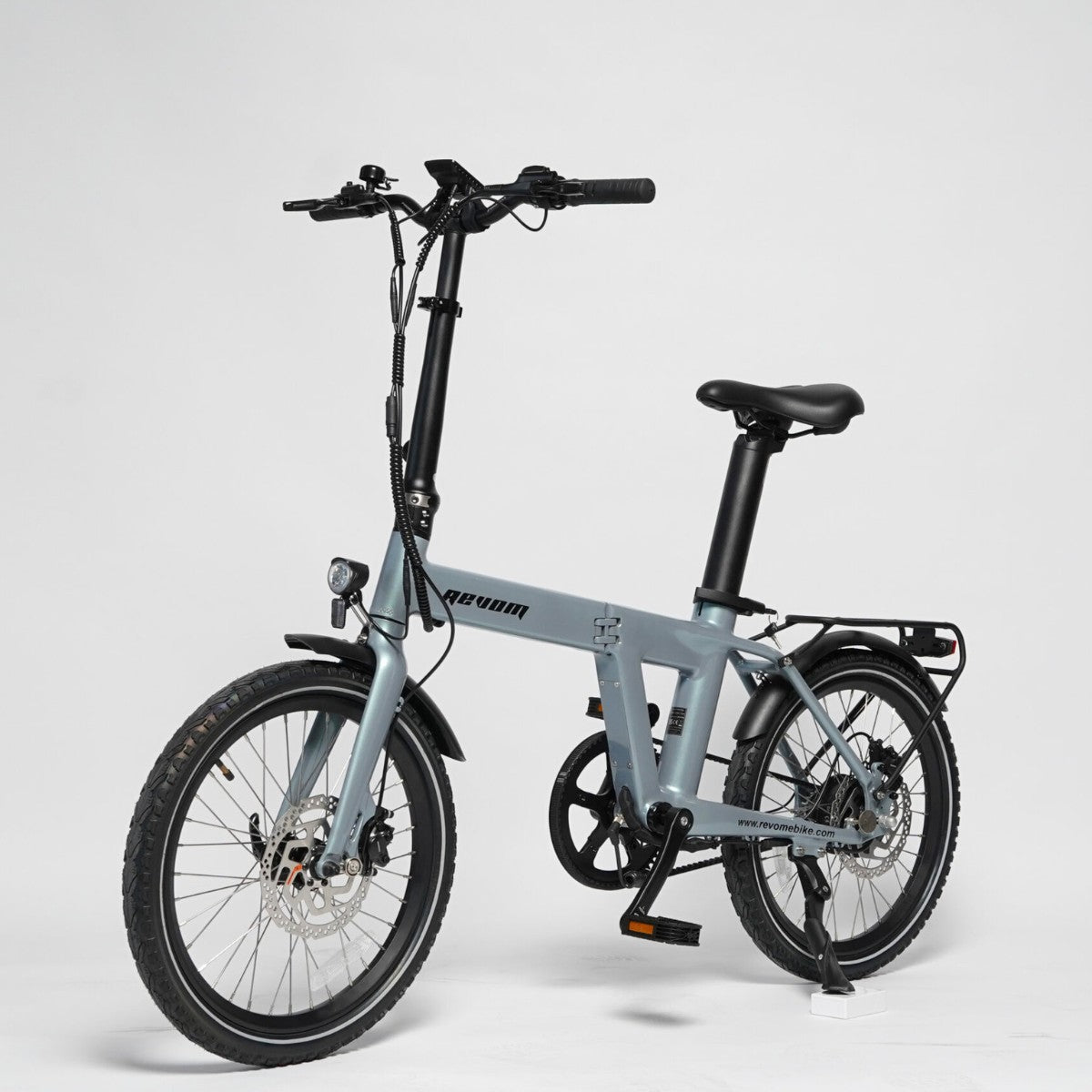 Revom Magi Pro Folding Electric Bike Grey Front Left - PEDAL & RIDE