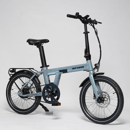Revom Magi Pro Folding Electric Bike Grey Front Right - PEDAL & RIDE