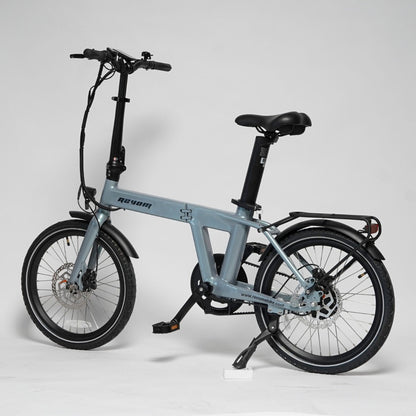 Revom Magi Pro Folding Electric Bike Grey Rear Left - PEDAL & RIDE