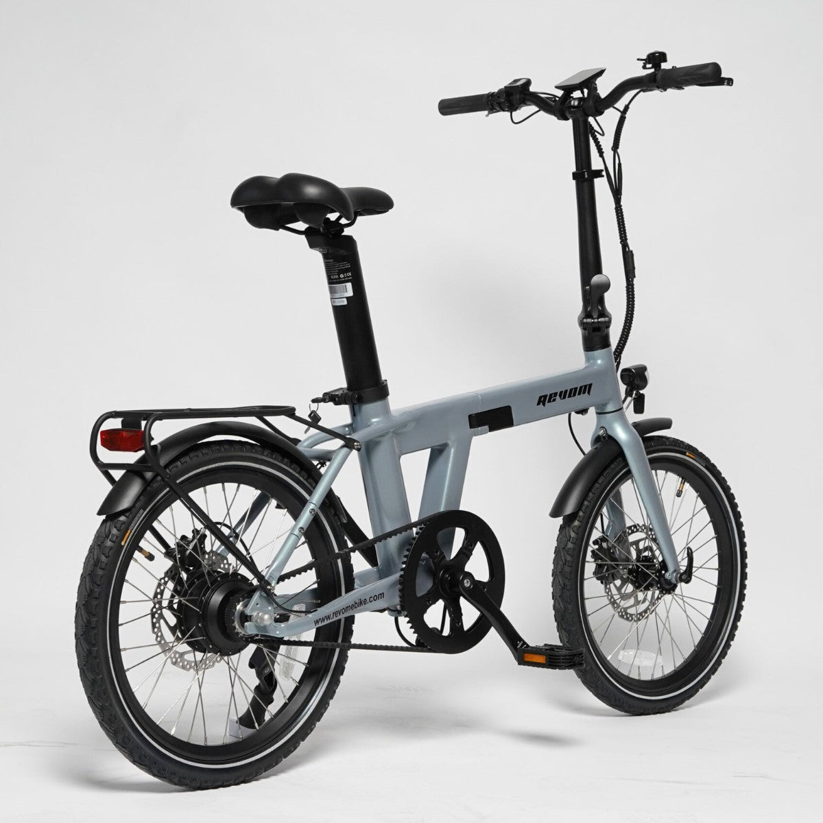 Revom Magi Pro Folding Electric Bike Grey Rear Right - PEDAL & RIDE