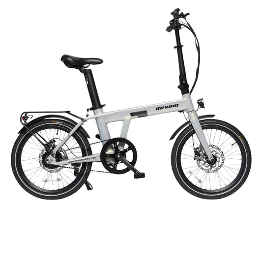 Revom Magi Pro Folding Electric Bike Pearlescent White - PEDAL & RIDE