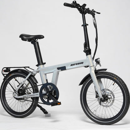 Revom Magi Pro Folding Electric Bike Pearlescent White Front Right - PEDAL & RIDE