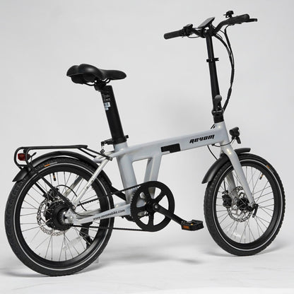 Revom Magi Pro Folding Electric Bike Pearlescent White Rear Right - PEDAL & RIDE