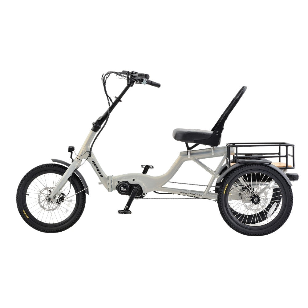 Revom T4 Semi-Recumbent Electric Bike White - PEDAL & RIDE