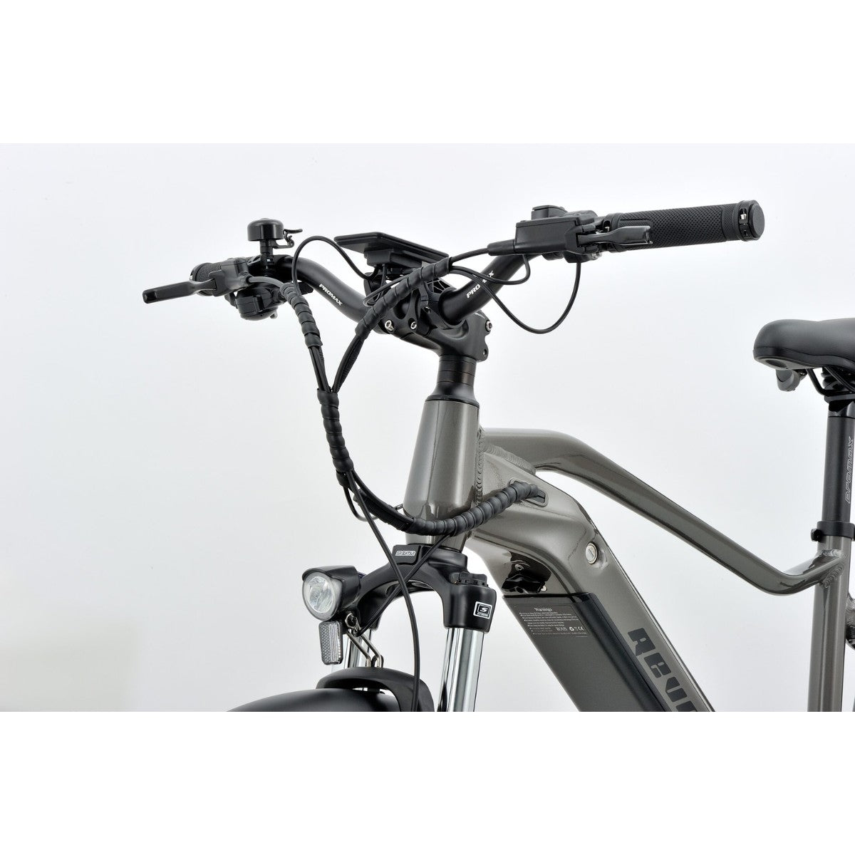 Revom U2 Hybrid Electric Bike Dark Grey Left Front Close - PEDAL & RIDE