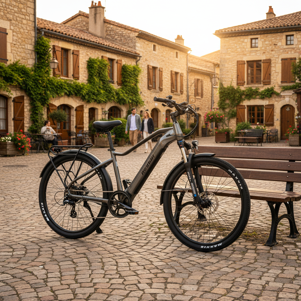 Revom U2 Hybrid Electric Bike Dark Grey Town Square - PEDAL & RIDE